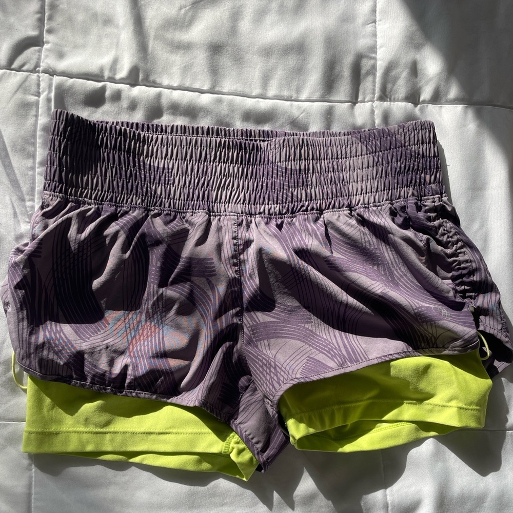 MPG Purple and Lime Athletic Shorts
